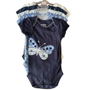 The Children's Place Blue/White Onesie Bundle